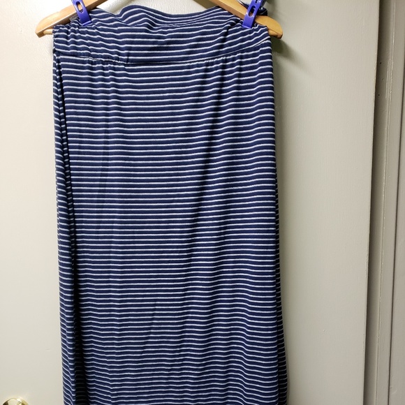 Blue & White Striped Maxi Skirt- Size XL - Picture 1 of 5